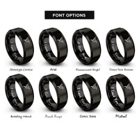 font options for inside engraving on black hummingbird rings