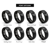 font options for inside engraving on black hummingbird rings