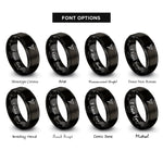 font options for inside engraving on black hummingbird rings