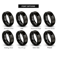 font options for inside engraving on black hummingbird rings