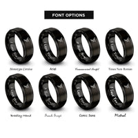 font options for inside engraving on black hummingbird rings