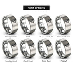 font options for inside engraving on grey hummingbird rings