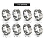 font options for inside engraving on gray hummingbird rings
