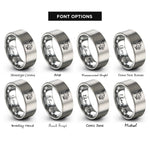 font options for inside engraving on grey hummingbird silhouette blossom rings
