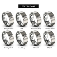 font options for inside engraving on gray humpback wave rings