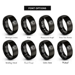 font options for inside engraving on black hunter buck rings
