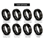 font options for inside engraving on black hunter buck rings