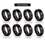 font options for inside engraving on black hunter buck rings
