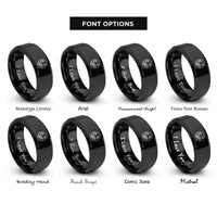 font options for inside engraving on black hunter buck rings