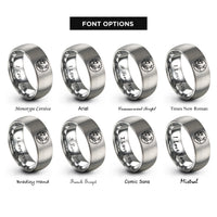 font options for inside engraving on gray hunter buck rings