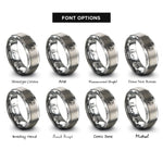 font options for inside engraving on silver hunter buck rings