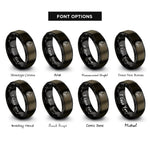 font options for inside engraving on gunmetal & black hunter buck rings