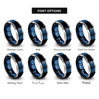 font options for inside engraving on blue & grey hurdle rings