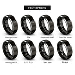 font options for inside engraving on black & gray hurricane symbol rings