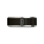 wedding bands for couples – black & silver tungsten bread knife wedding band