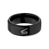 tungsten couples ring set – black tungsten tortilla press wedding band