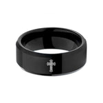 tungsten rings for couples – black tungsten knotwork cross wedding band