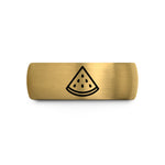 personalized couple ring presents – gold & silver tungsten watermelon slice wedding band