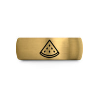 personalized couple ring presents – gold & silver tungsten watermelon slice wedding band