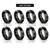 font options for inside engraving on black & grey hvac fan rings