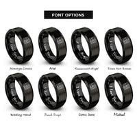 font options for inside engraving on black hvac fan rings
