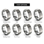 font options for inside engraving on silver hvac fan rings