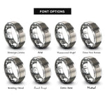font options for inside engraving on grey hvac fan rings