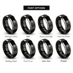 font options for inside engraving on black & gray hydrant rings