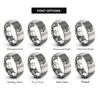 font options for inside engraving on silver hydrant rings