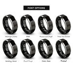 font options for inside engraving on black & silver hydrant wrench rings