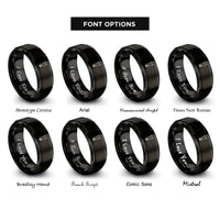 font options for inside engraving on black hydrant wrench rings