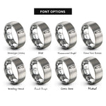 font options for inside engraving on silver hydrant wrench rings
