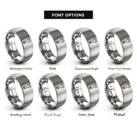 font options for inside engraving on silver hydrant wrench rings