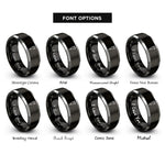 font options for inside engraving on black & silver hydraulic breaker hammer rings