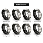 font options for inside engraving on black & grey hydraulic breaker hammer rings