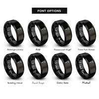 font options for inside engraving on black hydraulic breaker hammer rings