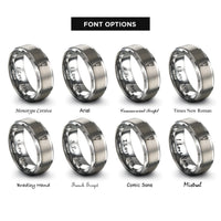 font options for inside engraving on grey hydraulic breaker hammer rings