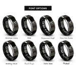 font options for inside engraving on black & gray hydraulic jack rings