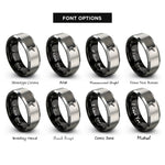 font options for inside engraving on black & gray hydraulic jack rings