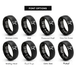 font options for inside engraving on black hydraulic jack rings
