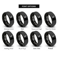font options for inside engraving on black hydraulic jack rings
