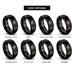 font options for inside engraving on black hydraulic mining shovel rings