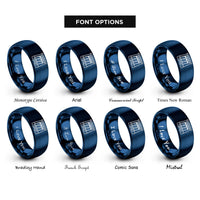 font options for inside engraving on blue hydro dam rings