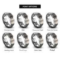 font options for inside engraving on gray hydro dam rings