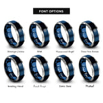 font options for inside engraving on blue & grey hydrogen bohr model rings