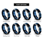 font options for inside engraving on blue & grey hydrogen h rings