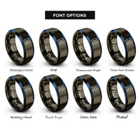 font options for inside engraving on gunmetal & blue hydrogen h rings