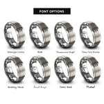 font options for inside engraving on gray hydrogen tank rings
