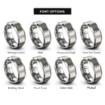 font options for inside engraving on gray hydrogen tank rings