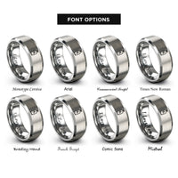 font options for inside engraving on gray hydrogen tank rings